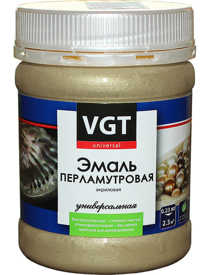 Эмаль ВД-АК-1179 универсальная перламутровая "Жемчуг" 0,23 кг