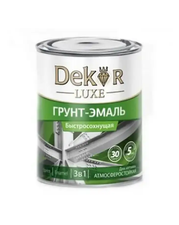 Грунт-эмаль 3в1 быстросохнущая графит "DEKOR" SPRINT 0,9кг