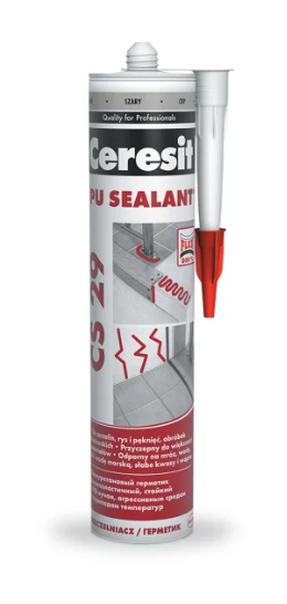 Герметик Ceresit  полиуретановый, серый 300мл.