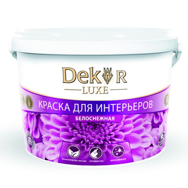Краска ВД-АК 216 "DEKOR" д/интерьеров белоснежная 14кг