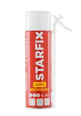 Пена монтажная бытовая всесезонная STARFIX Straw Foam (500мл)
