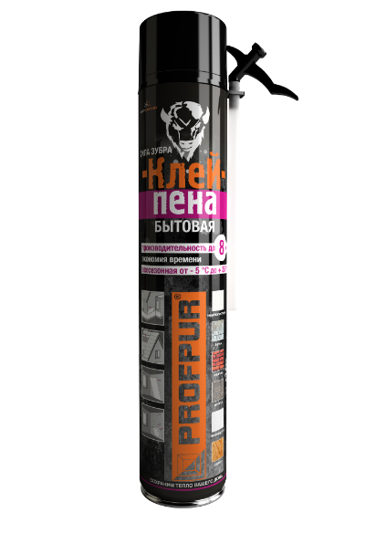 Клей-пена полиуретановая бытовая PROFPUR (750мл)