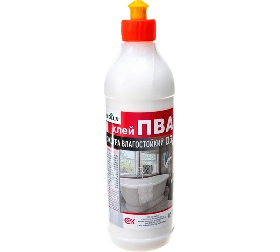 Клей ECOLUX ПВА экстра влагостойкий D3 0,5л