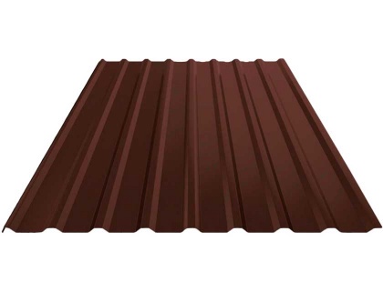 Профильный лист ПСА 20 (h=1,5м/b=1,15м/толщ.=0,4мм) Пэ-RAL8017 (коричневый) грунт серый