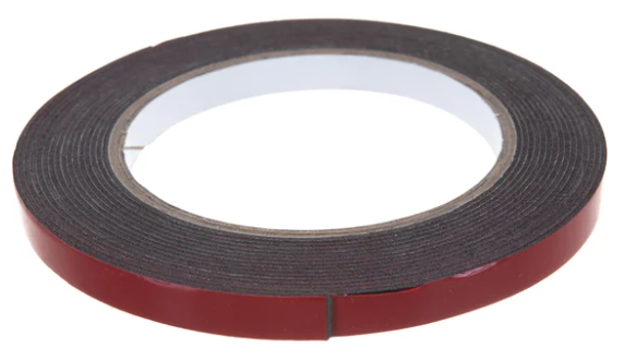 Клейкая лента MATRIX, на вспененной основе, усиленная, двусторонняя, черная, 9 мм х 5 м, 89082