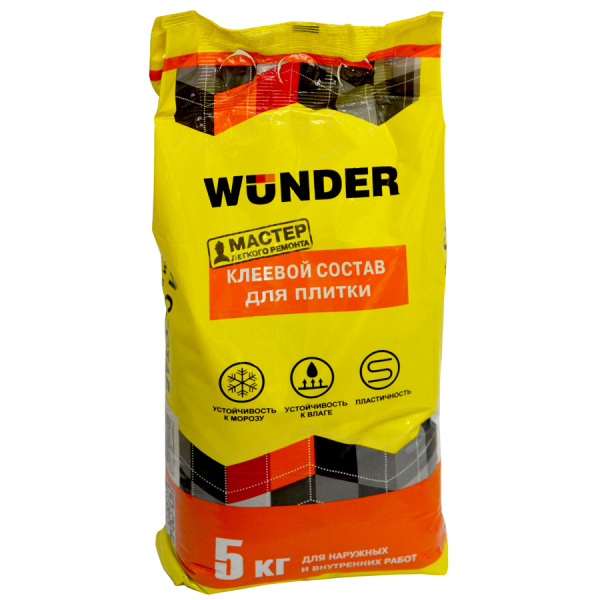Клей для плитки WUNDER универсальный 5 кг.