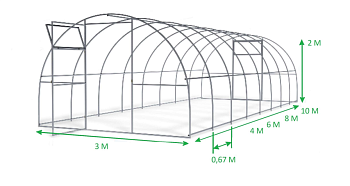 Каркас теплицы Садовод Элит ОТ 4м