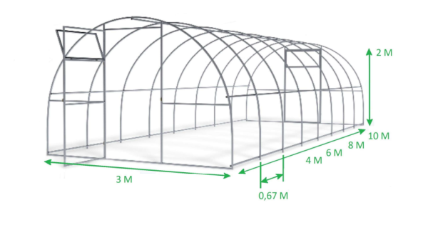 Каркас теплицы Садовод Элит ОТ 4м