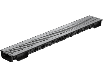 Лоток LITE 100 h56 с решеткой пластиковой, кл. А15 (металлик), Ecoteck, РБ (ДИ14917000)