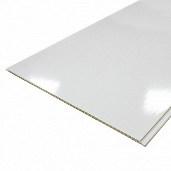 Панель ПВХ цв. Белая Глянцевая (3*0,370*0,009м.) шт.=1,112 10/уп.=11,1м2 "ВЕК"