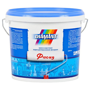 Краска акриловая в/д белая Diamant Надежный фасад 2,5л/3,88кг