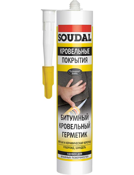 Герметик кровельный битумный "Soudal" SOUDAFALT Roof 280 мл.