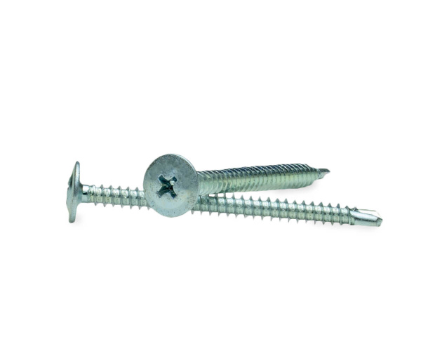 Саморез с прессшайбой, сверло 4,2х32, цинк (пакет 50 шт) МОНТАЖ дой-пак