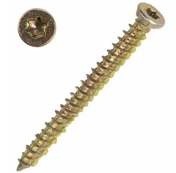 Шуруп по бетону 7.5х52мм желтый цинк Т30 (100шт. в карт уп.) STARFIX