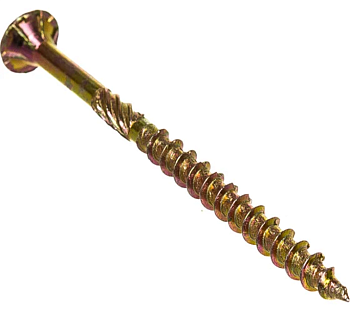 Саморез усиленный по дереву SKS, 5.0x90, потай, желт. цинк, арт.CV013047