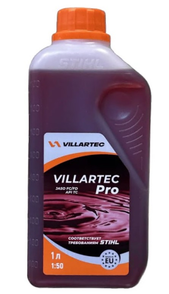 Масло моторное 1л VILLARTEC PRO 2T синтетическое