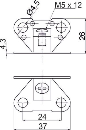 Уголок крепежный пластиковый "бабочка" прозрачный