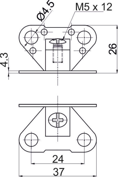 Уголок крепежный пластиковый "бабочка" прозрачный