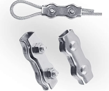 Зажим-соединитель троса "Duplex" плоский D4 мм (20) 