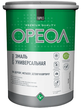 Эмаль акриловая "Ореол" глянцевая белая 1кг