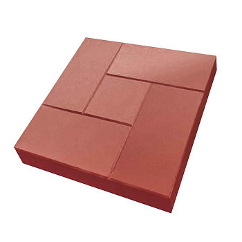 Тротуарная плитка "Доска" (красная) 30х30х3см