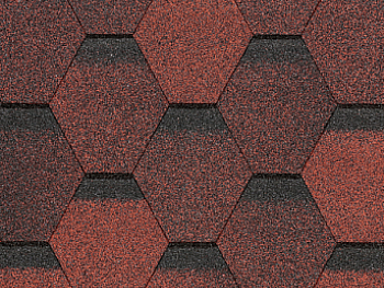 Черепица гибкая  Docke PIE EURASIA/ ШЕСТИГРАННИК/ Красный