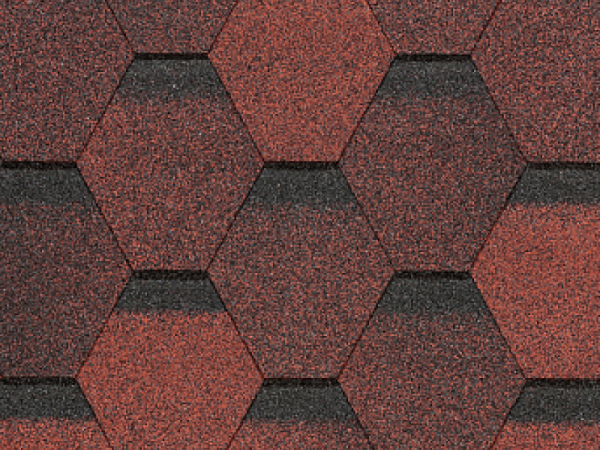 Черепица гибкая  Docke PIE EURASIA/ ШЕСТИГРАННИК/ Красный