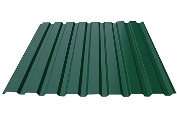 Профильный лист МП 20 (h=1,2м/b=1,15м/толщ.=0,4мм) Пэ-RAL6005 (зеленый) грунт серый