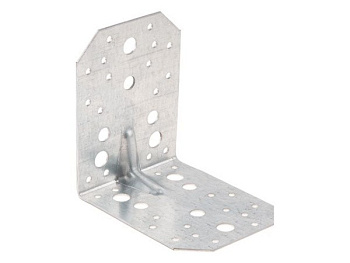 Уголок крепежный усиленный 100х130х130 мм С 2.0 мм белый цинк STARFIX, арт.SMP-48218-1