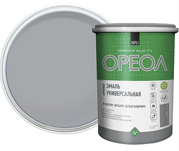Эмаль акриловая "Ореол" матовая серая 1,1кг