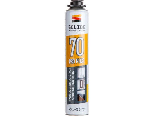 Пена монтажная всесезонная профессиональная 750 мл SOLIDE Foam Pro Plus 70