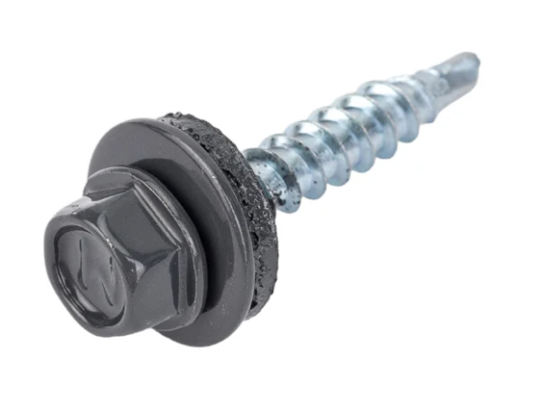 Саморез кровельный 5,5х19, шайба с прокладкой, RAL 7024