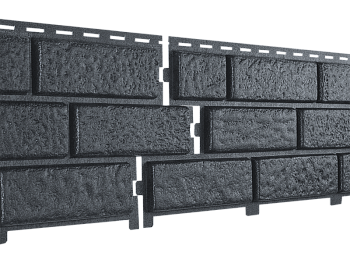 Сайдинг (ПВХ).0230.Н."Стоун-Хаус", Кирпич графитовый (с двойным замком)