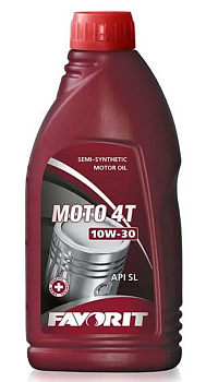 Масло моторное полусинтетическое для четырехтактных двигателей FAVORIT MOTO 4-T 10W-30API SL, 1 л