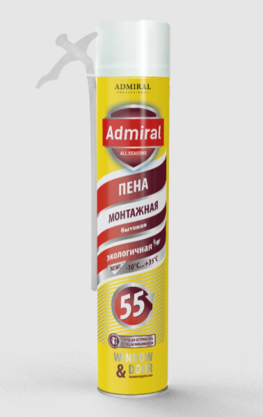 Пена бытовая 55 Адмирал всесезонная 850гр./1000 мл