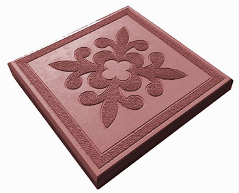 Тротуарная плитка "Цветок" (красная) 30х30х3см