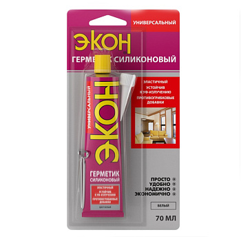 Экон герметик силиконовый Универсальный белый 70 мл 3002451