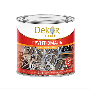 Грунт-эмаль 3 в1 алкидная "DEKOR" графит 0,9 кг