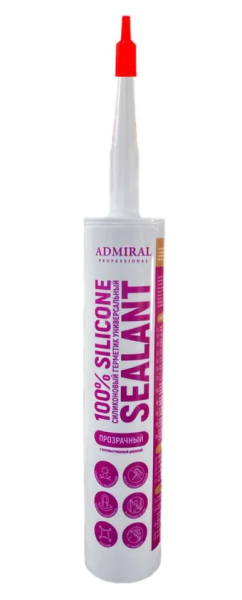 Герметик силиконовый универсальный Адмирал прозрачный с противогрибковой добавкой 280мл