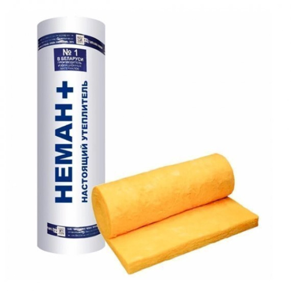 Маты теплоиз. из стекловолокна НЕМАН+ М-11 Лайт 6250х1200х50, S=15м2, V=0,75м3, плотность=12кг/м3