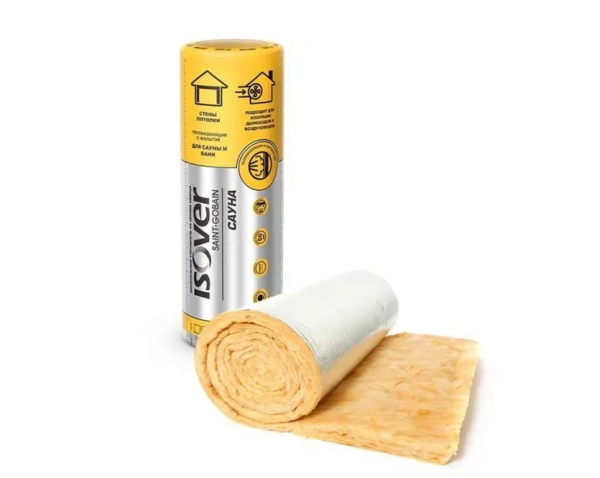Маты ISOVER  САУНА-50х1200х12500/E/K S=15м2, V=0,75м3, плотность =11кг/м3