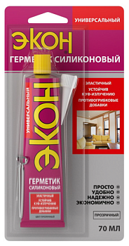 Экон герметик силиконовый Универсальный прозрачный 70 мл 3002450