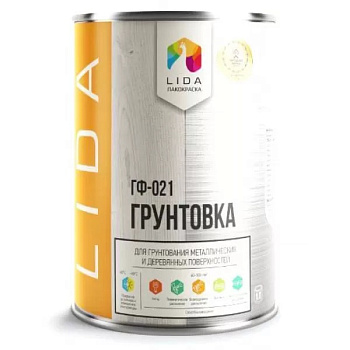 Грунтовка ГФ-021 Красно-коричневая LIDA М.Ф. арт.11057  2,0кг